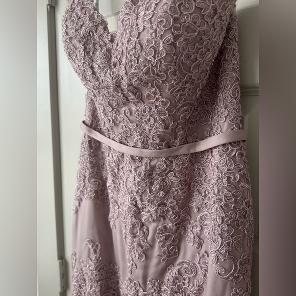 Flair New York Dusty Pink Embroidered Lace Prom Gown With Straps Size 8 NEW - Picture 6 of 15